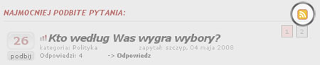 Umiejscowienie ikony RSS